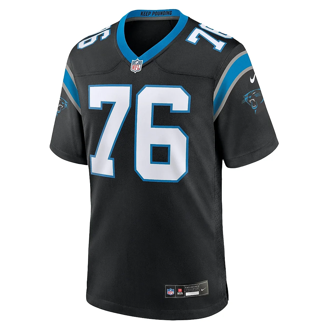 Zennovawear Men's Carolina Panthers Calvin Throckmorton Black Team Game Jersey