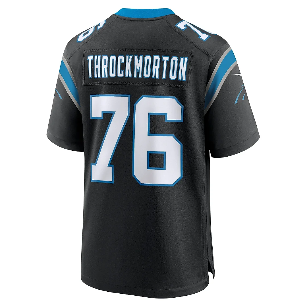 Zennovawear Men's Carolina Panthers Calvin Throckmorton Black Team Game Jersey