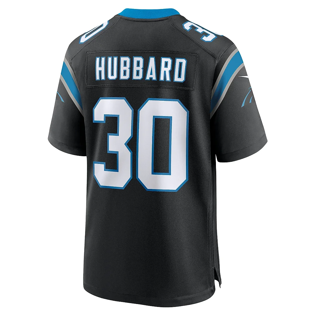 Zennovawear Men's Carolina Panthers Chuba Hubbard Black Team Game Jersey