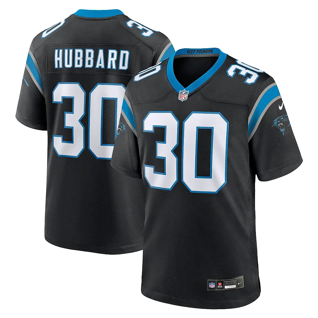 Zennovawear Men's Carolina Panthers Chuba Hubbard Black Team Game Jersey