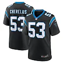 Zennovawear Men's Carolina Panthers Claudin Cherelus Black Team Game Jersey