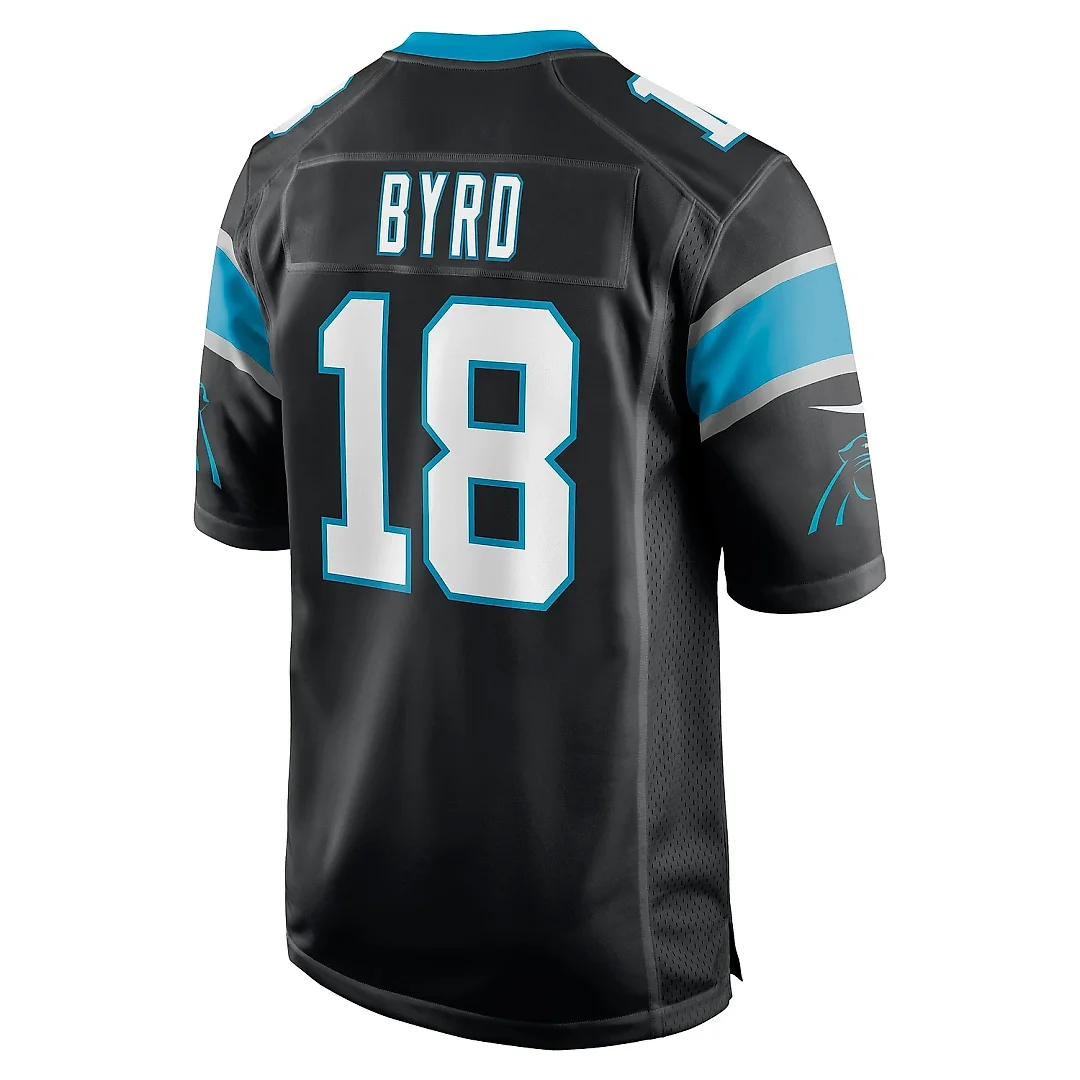 Zennovawear Men's Carolina Panthers Damiere Byrd Black Game Player Jersey