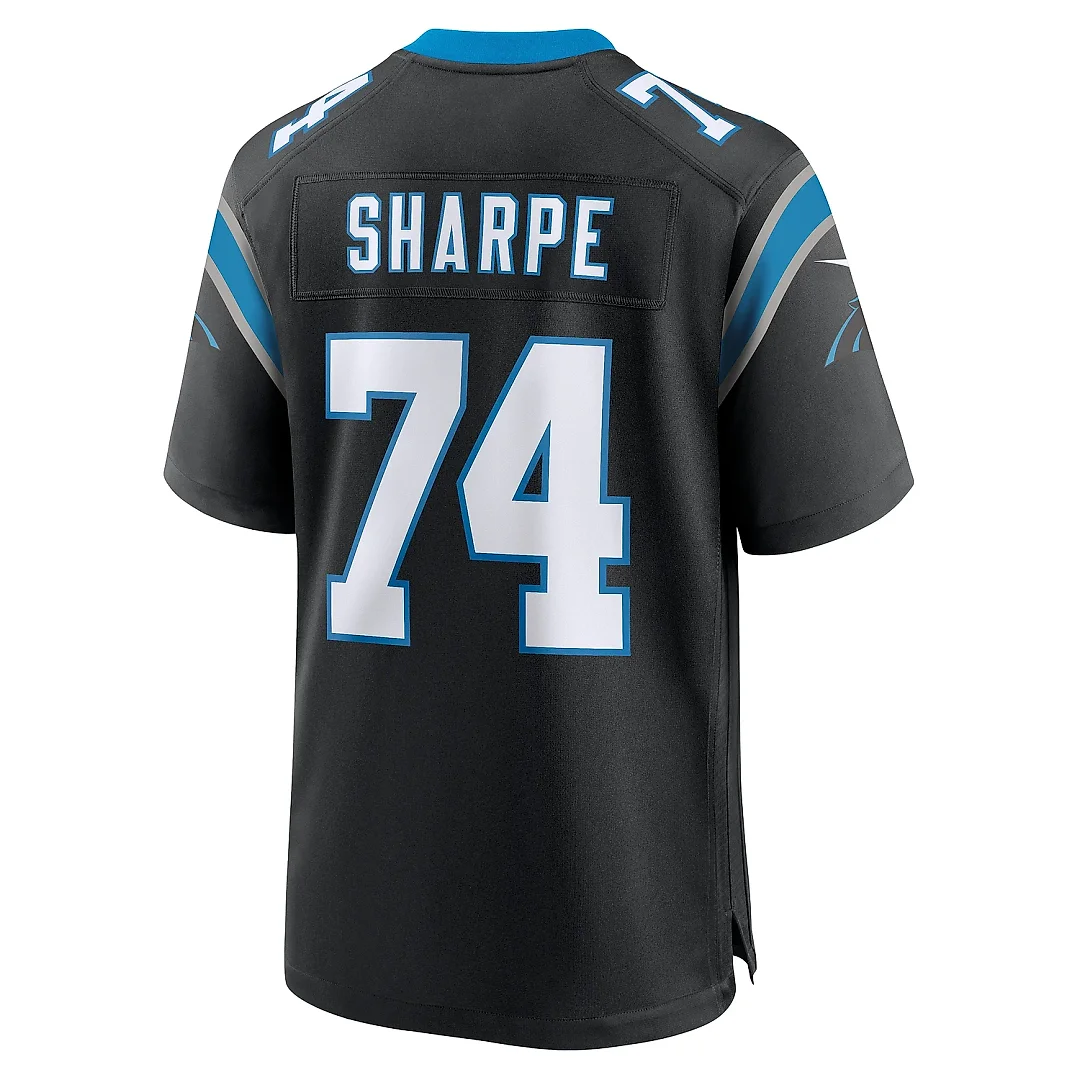 Zennovawear Men's Carolina Panthers David Sharpe Black Team Game Jersey
