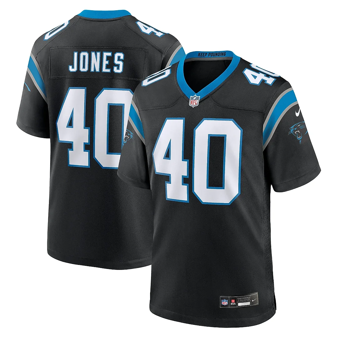 Zennovawear Men's Carolina Panthers Deion Jones Black Game Jersey