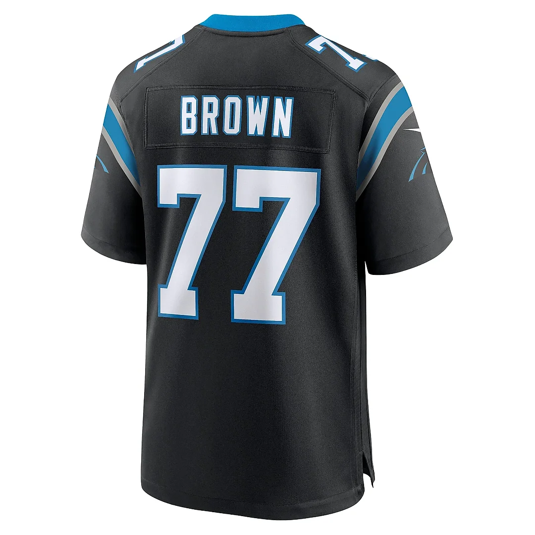 Zennovawear Men's Carolina Panthers Deonte Brown Black Team Game Jersey