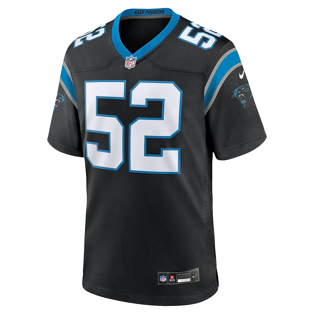 Zennovawear Men's Carolina Panthers DJ Johnson Black Game Jersey
