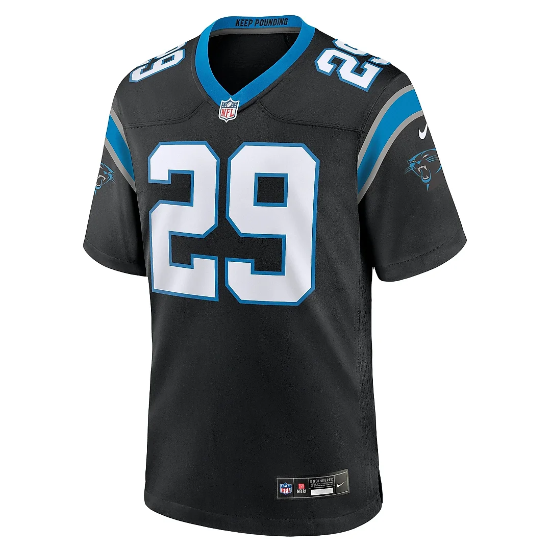 Zennovawear Men's Carolina Panthers D'Shawn Jamison Black Team Game Jersey