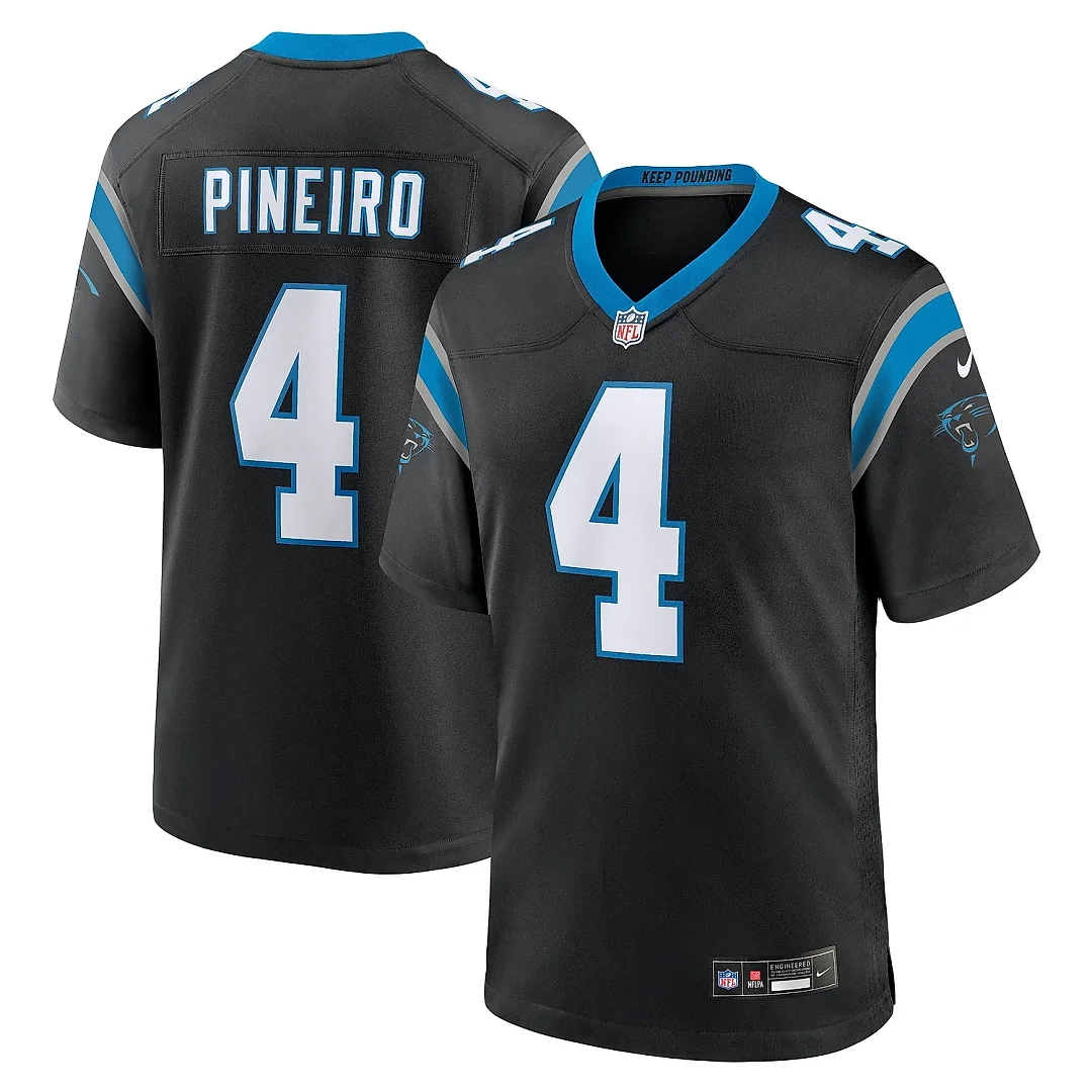 Zennovawear Men's Carolina Panthers Eddy Pineiro Black Team Game Jersey