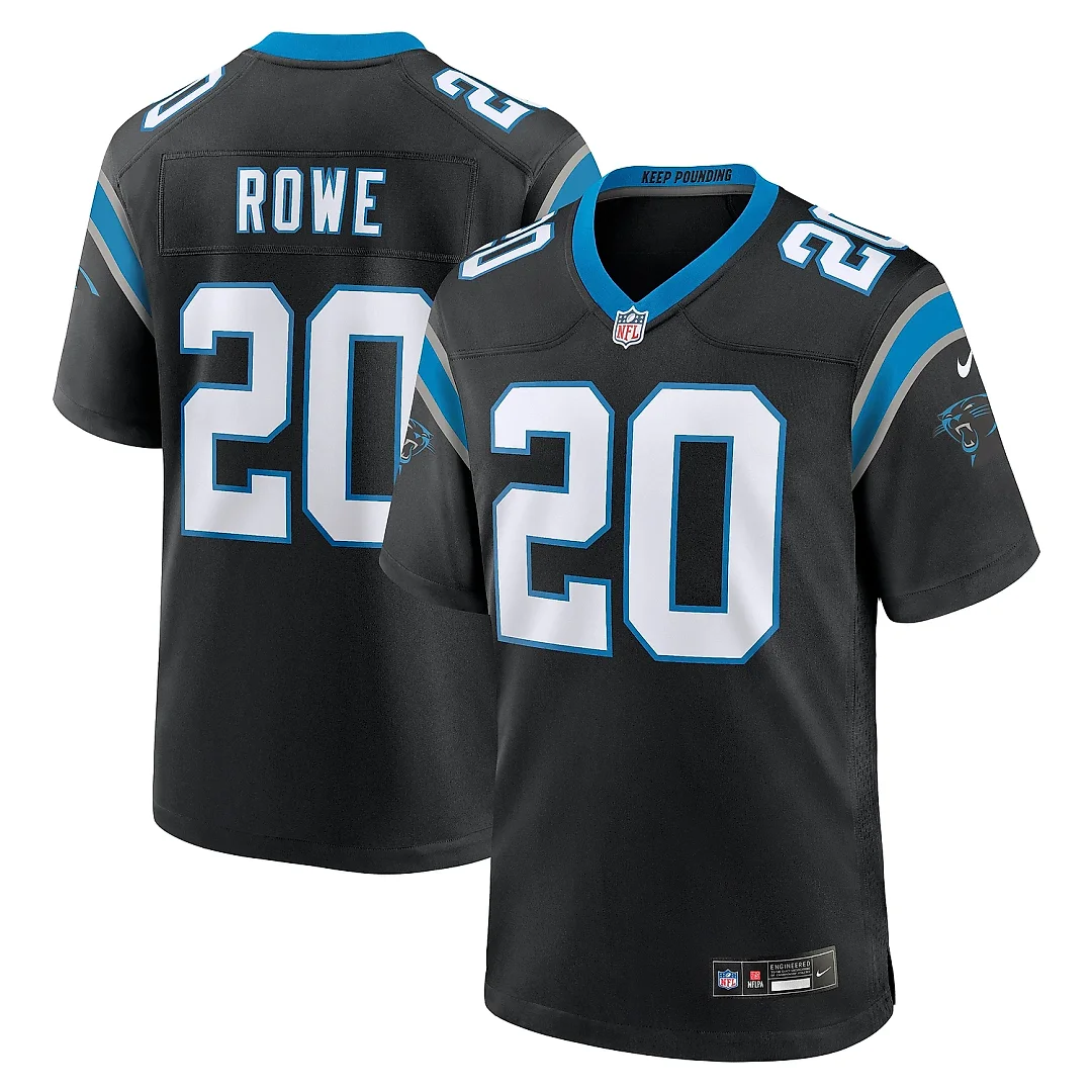 Zennovawear Men's Carolina Panthers Eric Rowe Black Team Game Jersey