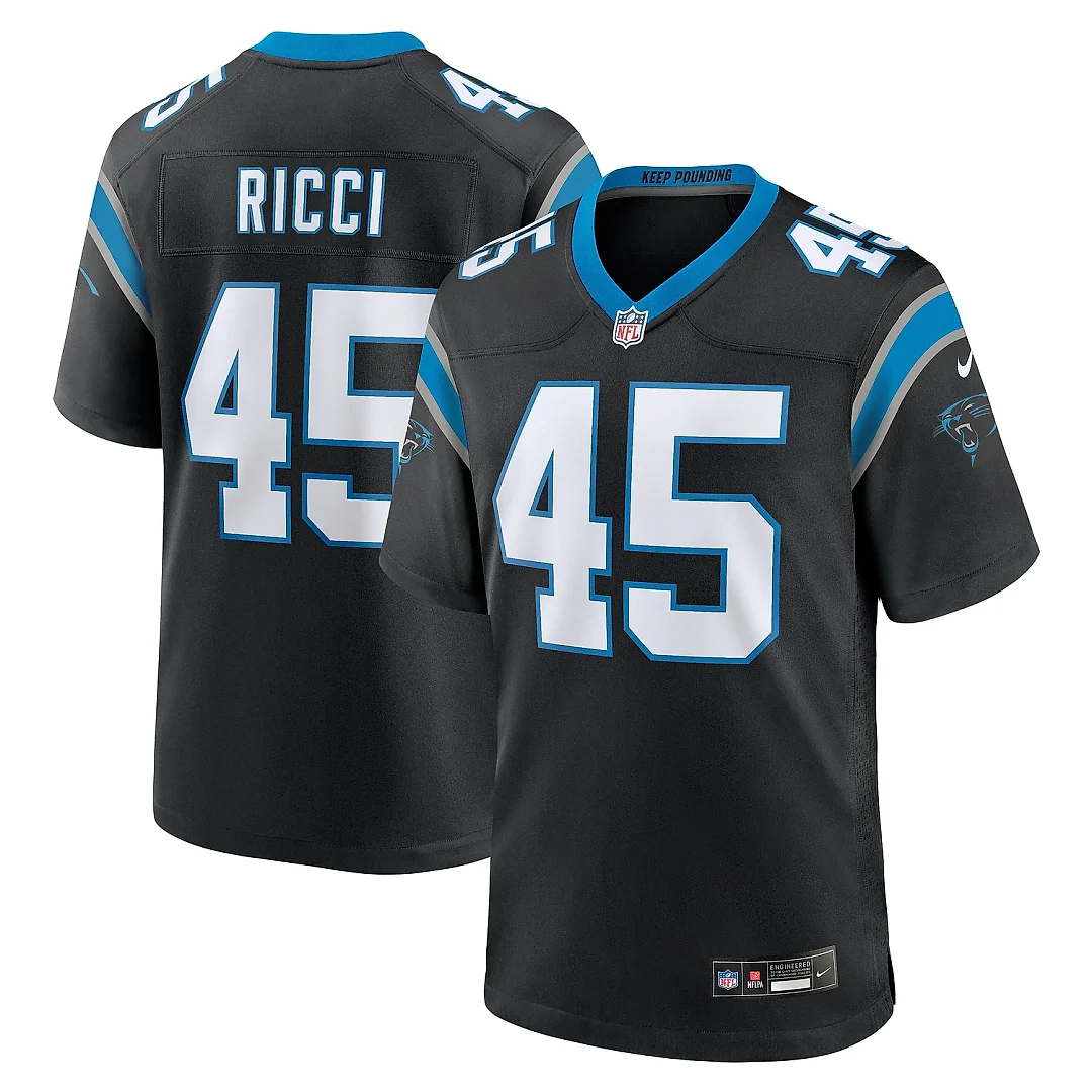 Zennovawear Men's Carolina Panthers Giovanni Ricci Black Team Game Jersey