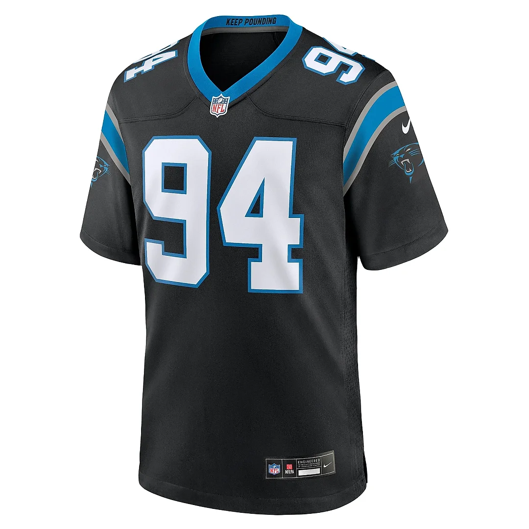 Zennovawear Men's Carolina Panthers Henry Anderson Black Team Game Jersey