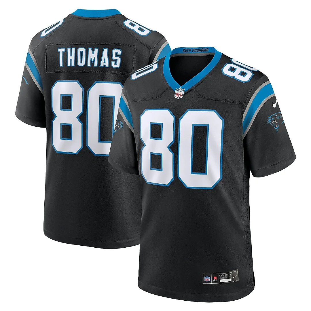 Zennovawear Men's Carolina Panthers Ian Thomas Black Team Game Jersey