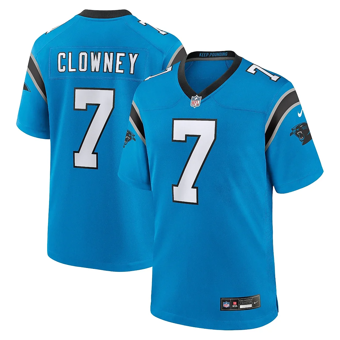 Zennovawear Men's Carolina Panthers Jadeveon Clowney Blue Alternate Game Jersey