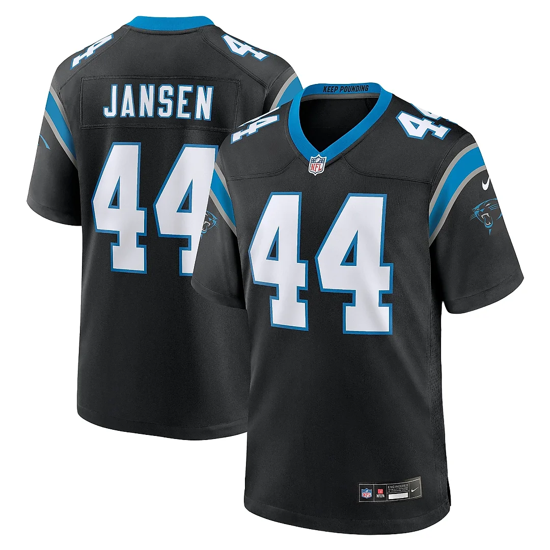 Zennovawear Men's Carolina Panthers J.J. Jansen Black Team Game Jersey