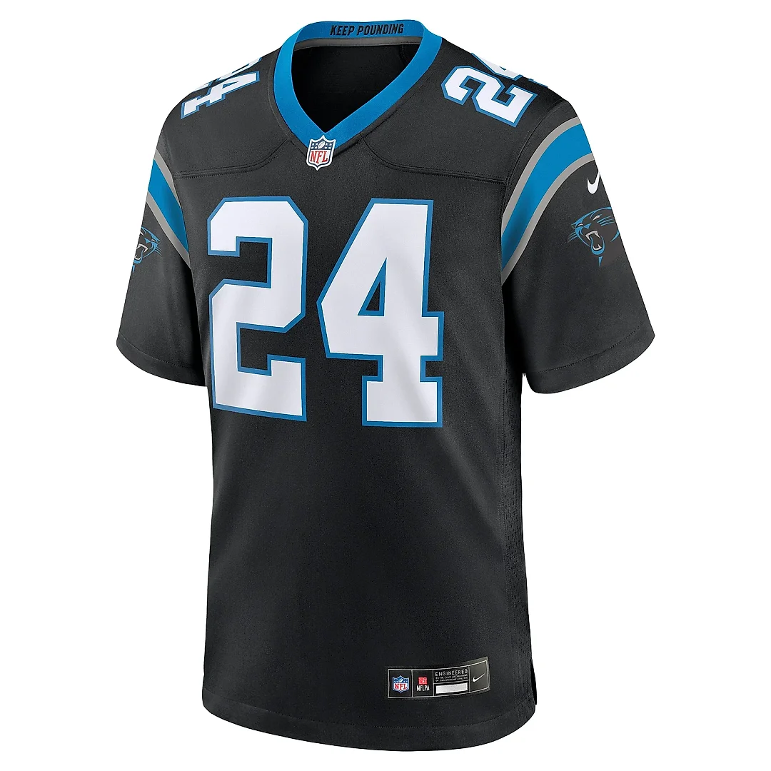 Zennovawear Men's Carolina Panthers Jonathon Brooks Black Game Jersey