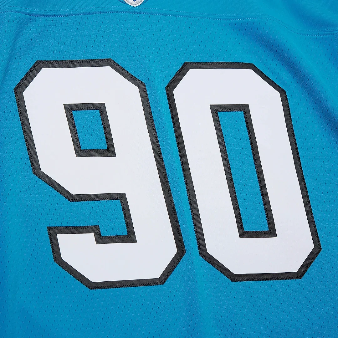 Zennovawear Men's Carolina Panthers Julius Peppers Mitchell & Ness Blue Legacy Jersey