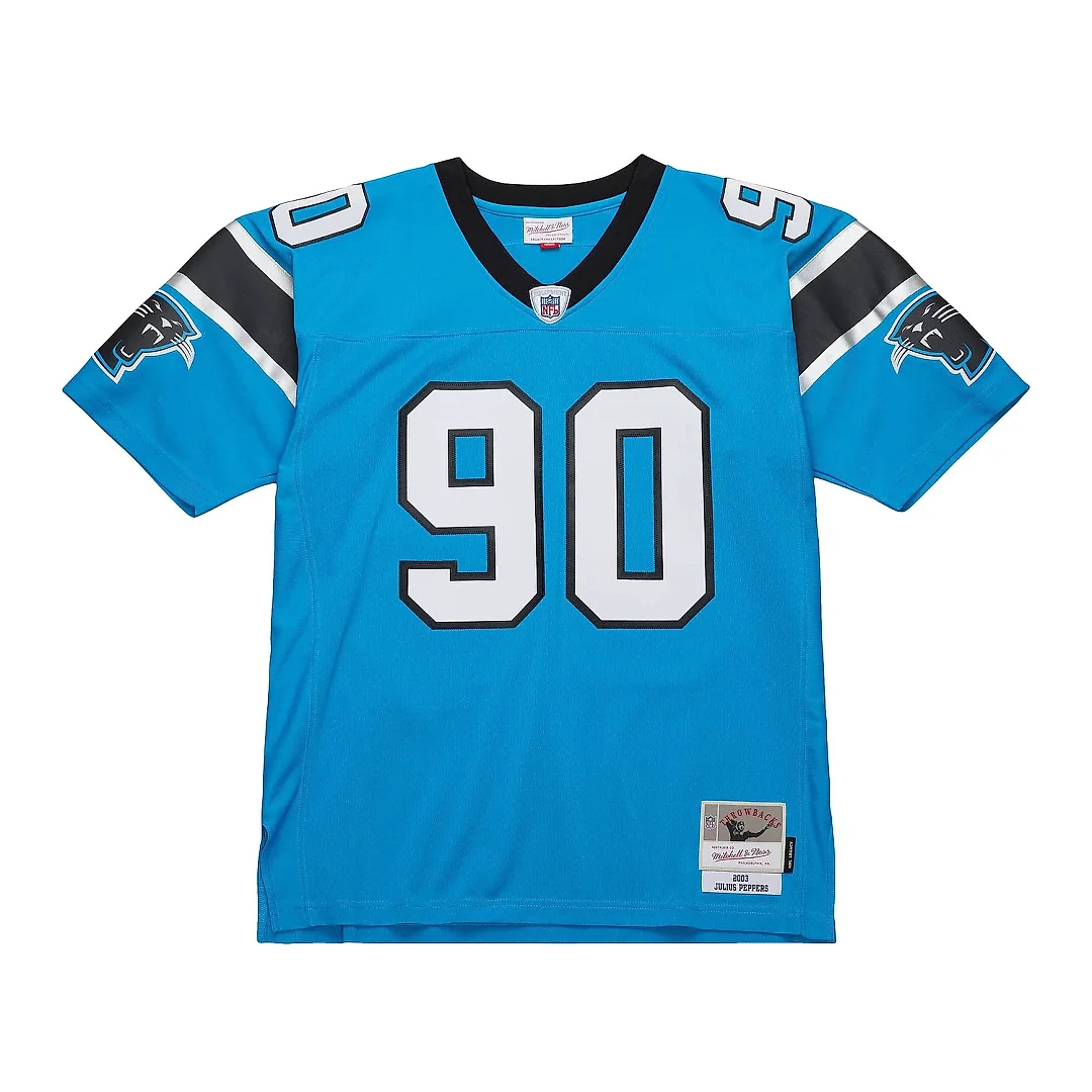Zennovawear Men's Carolina Panthers Julius Peppers Mitchell & Ness Blue Legacy Jersey