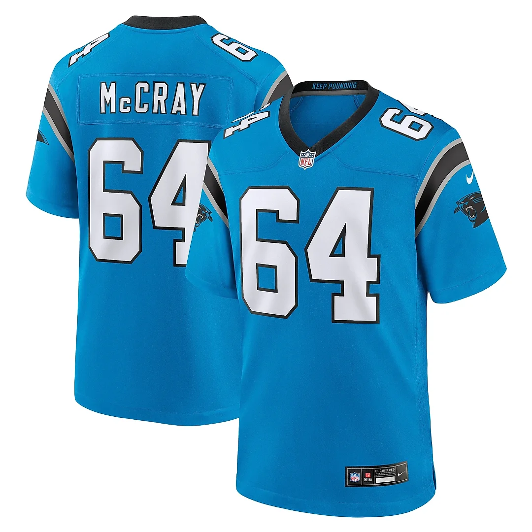 Zennovawear Men's Carolina Panthers Justin McCray Blue Alternate Game Jersey