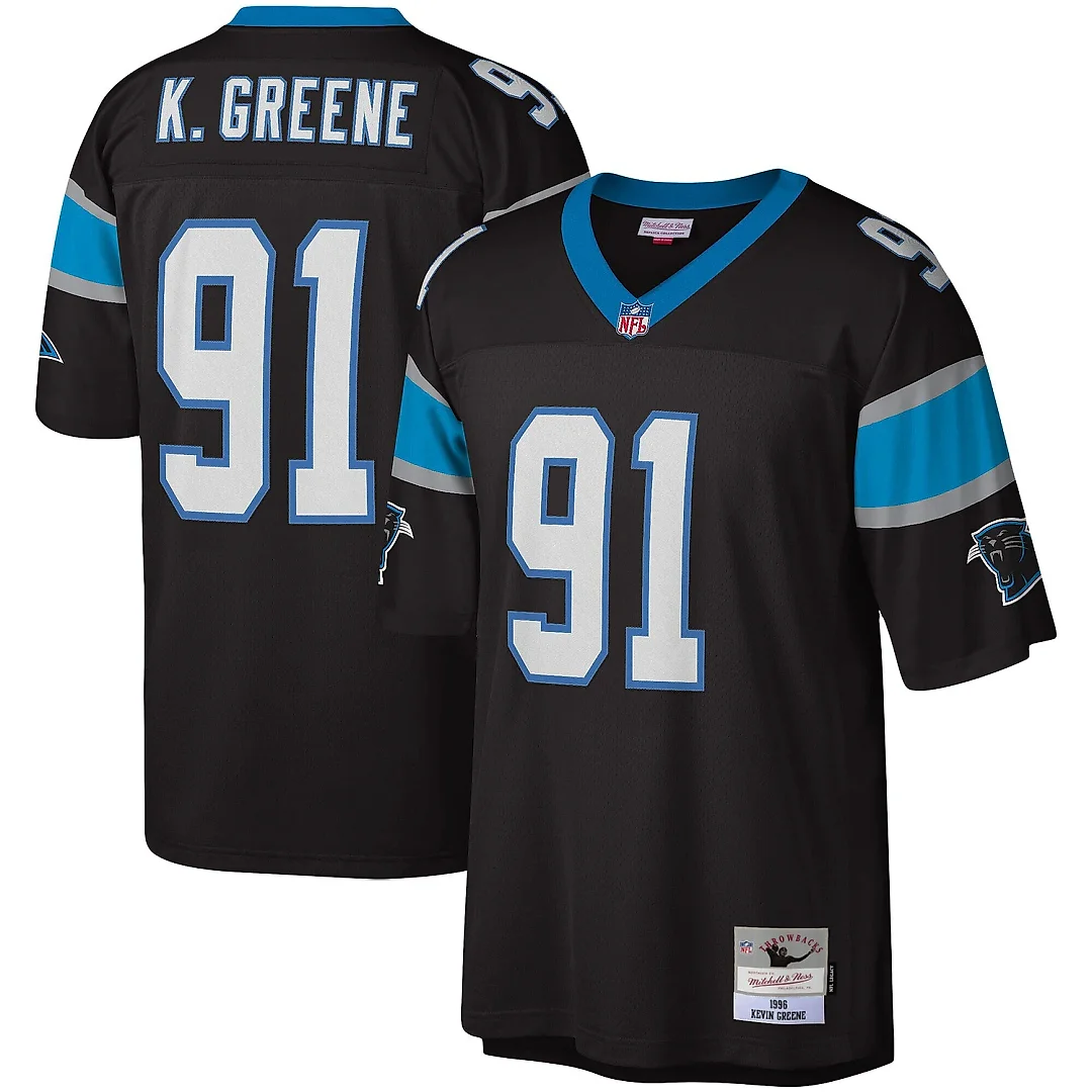 Zennovawear Men's Carolina Panthers Kevin Greene Mitchell & Ness Black Big & Tall 1996 Retired Player Jersey