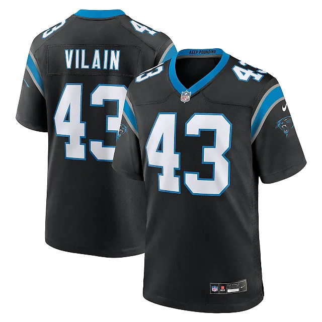 Zennovawear Men's Carolina Panthers Luiji Vilain Black Game Jersey