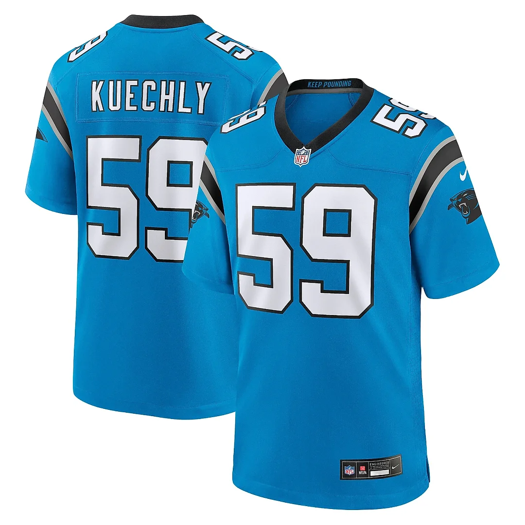 Zennovawear Men's Carolina Panthers Luke Kuechly Blue Retired Player Game Jersey