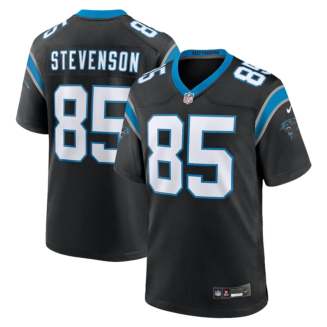 Zennovawear Men's Carolina Panthers Marquez Stevenson Black Team Game Jersey