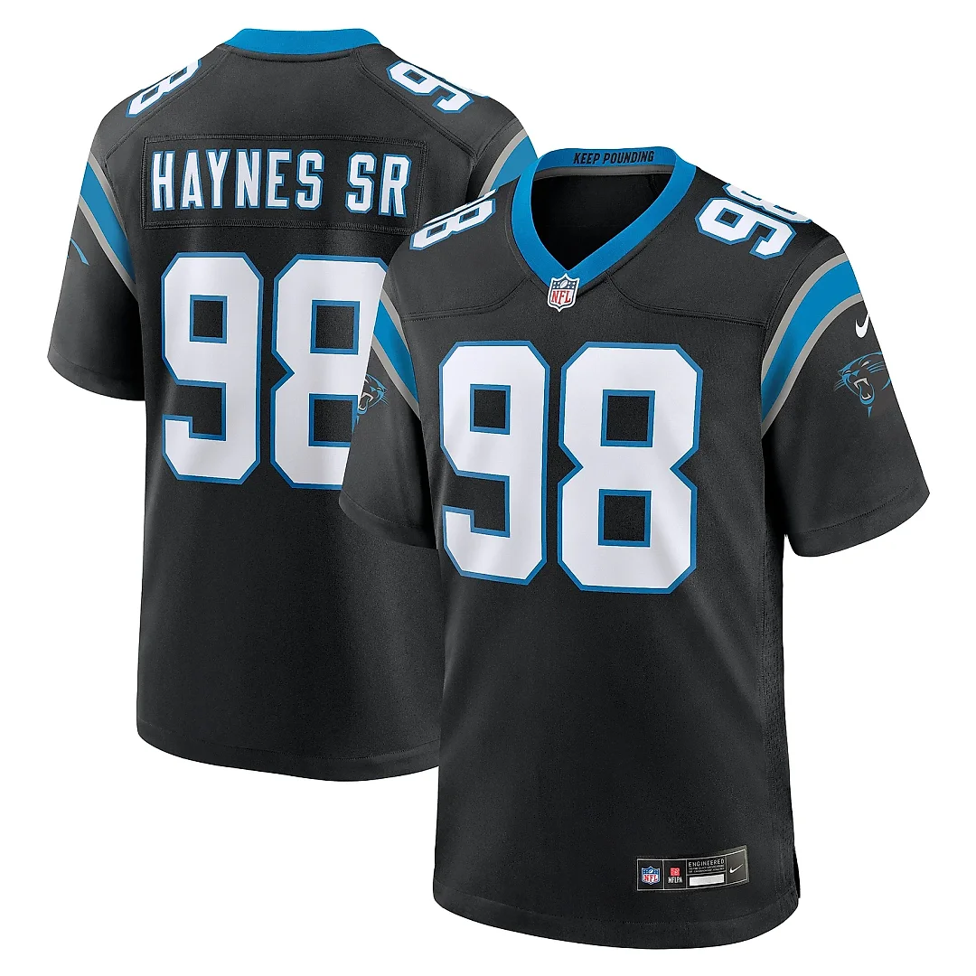 Zennovawear Men's Carolina Panthers Marquis Haynes Sr. Black Team Game Jersey