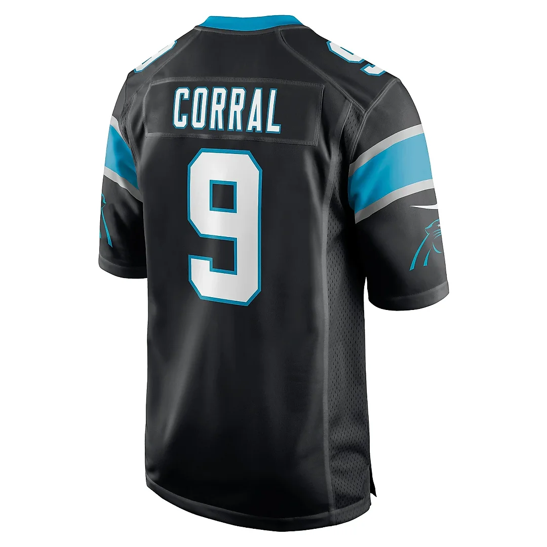 Zennovawear Men's Carolina Panthers Matt Corral Black Player Game Jersey