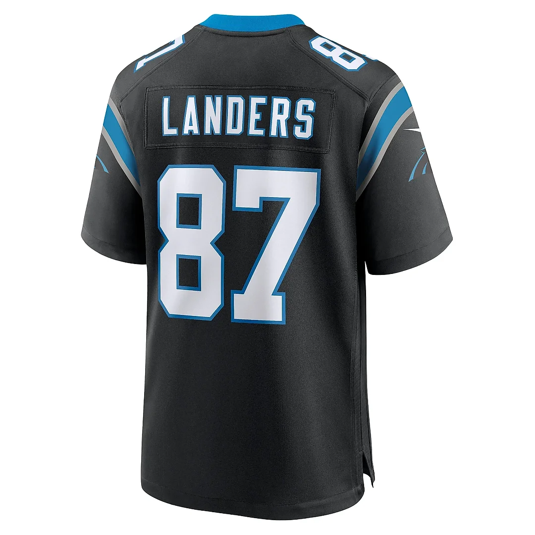 Zennovawear Men's Carolina Panthers Matt Landers Black Game Jersey