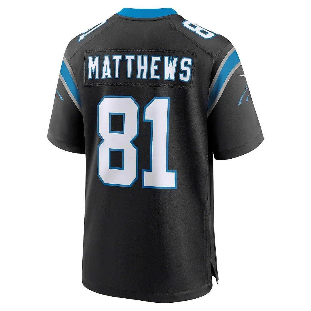 Zennovawear Men's Carolina Panthers Matthews Black Game Jersey