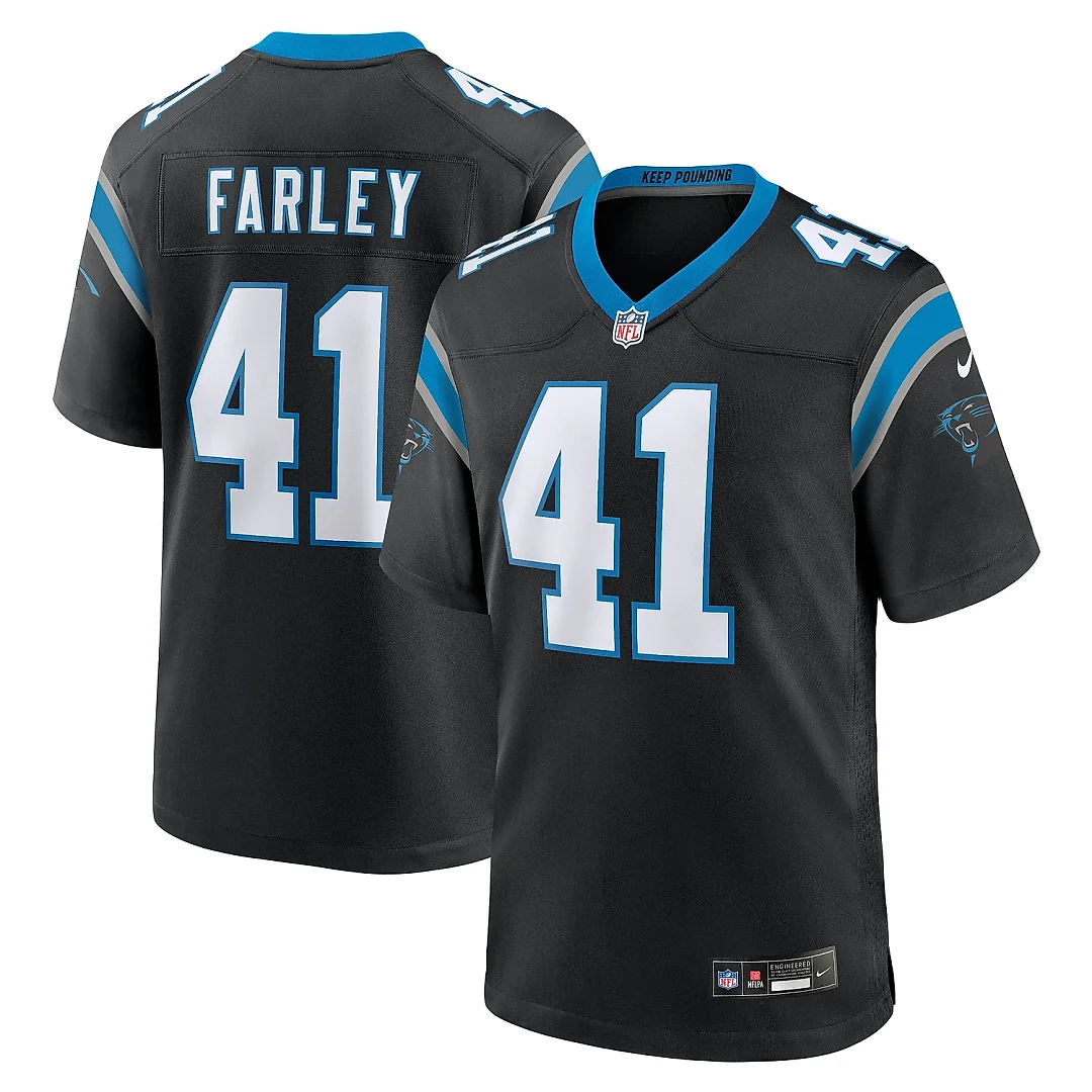 Zennovawear Men's Carolina Panthers Matthias Farley Black Game Jersey