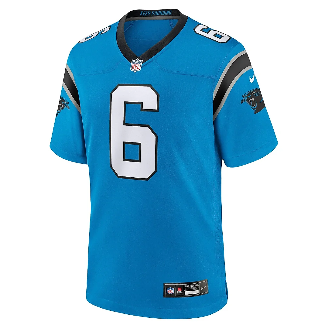 Zennovawear Men's Carolina Panthers Miles Sanders Blue Team Game Jersey