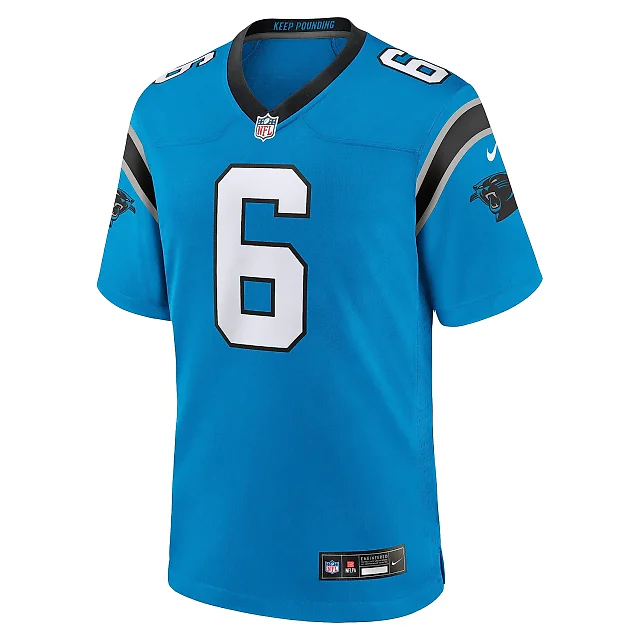 Zennovawear Men's Carolina Panthers Miles Sanders Blue Team Game Jersey