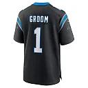 Zennovawear Men's Carolina Panthers Number 1 Groom Black Game Jersey