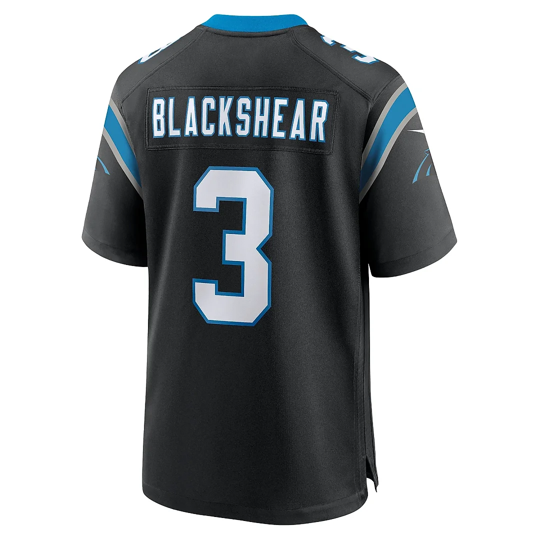 Zennovawear Men's Carolina Panthers Raheem Blackshear Black Team Game Jersey