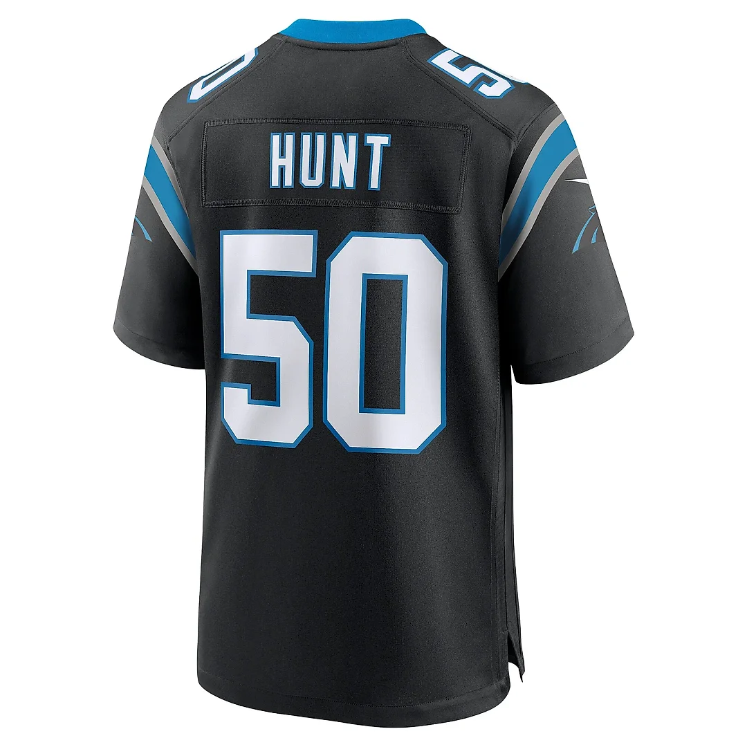 Zennovawear Men's Carolina Panthers Robert Hunt Black Game Jersey