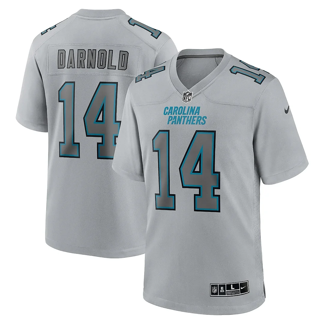 Zennovawear Men's Carolina Panthers Sam Darnold Gray Atmosphere Fashion Game Jersey