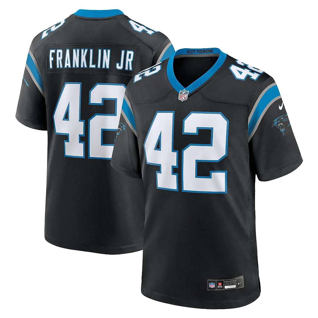 Zennovawear Men's Carolina Panthers Sam Franklin Jr. Black Team Game Jersey