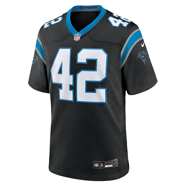 Zennovawear Men's Carolina Panthers Sam Franklin Jr. Black Team Game Jersey