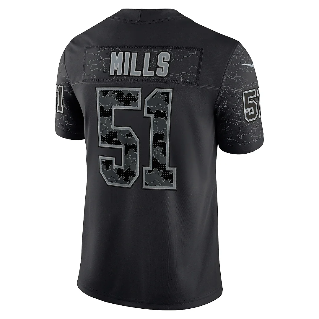 Zennovawear Men's Carolina Panthers Sam Mills Black Retired Player RFLCTV Limited Jersey