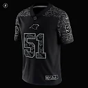 Zennovawear Men's Carolina Panthers Sam Mills Black Retired Player RFLCTV Limited Jersey