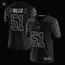 Zennovawear Men's Carolina Panthers Sam Mills Black Retired Player RFLCTV Limited Jersey