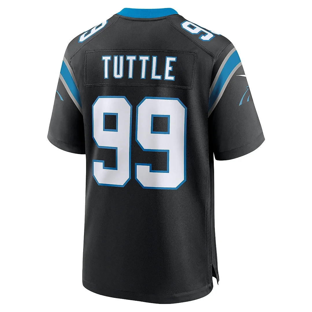 Zennovawear Men's Carolina Panthers Shy Tuttle Black Game Jersey