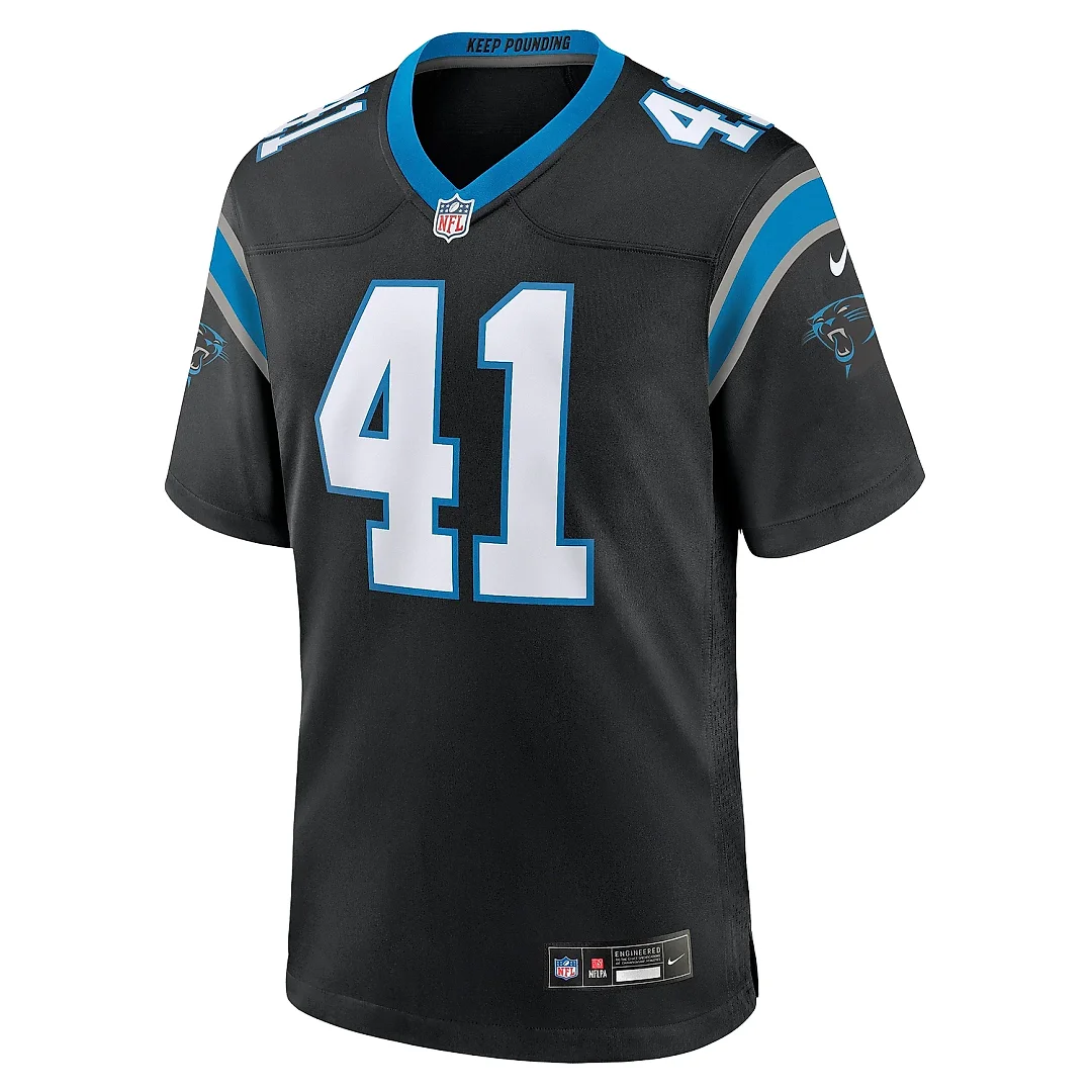 Zennovawear Men's Carolina Panthers Spencer Brown Black Team Game Jersey