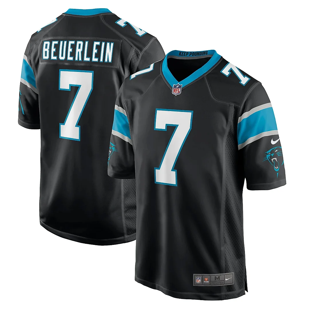 Zennovawear Men's Carolina Panthers Steve Beuerlein Black Retired Player Jersey