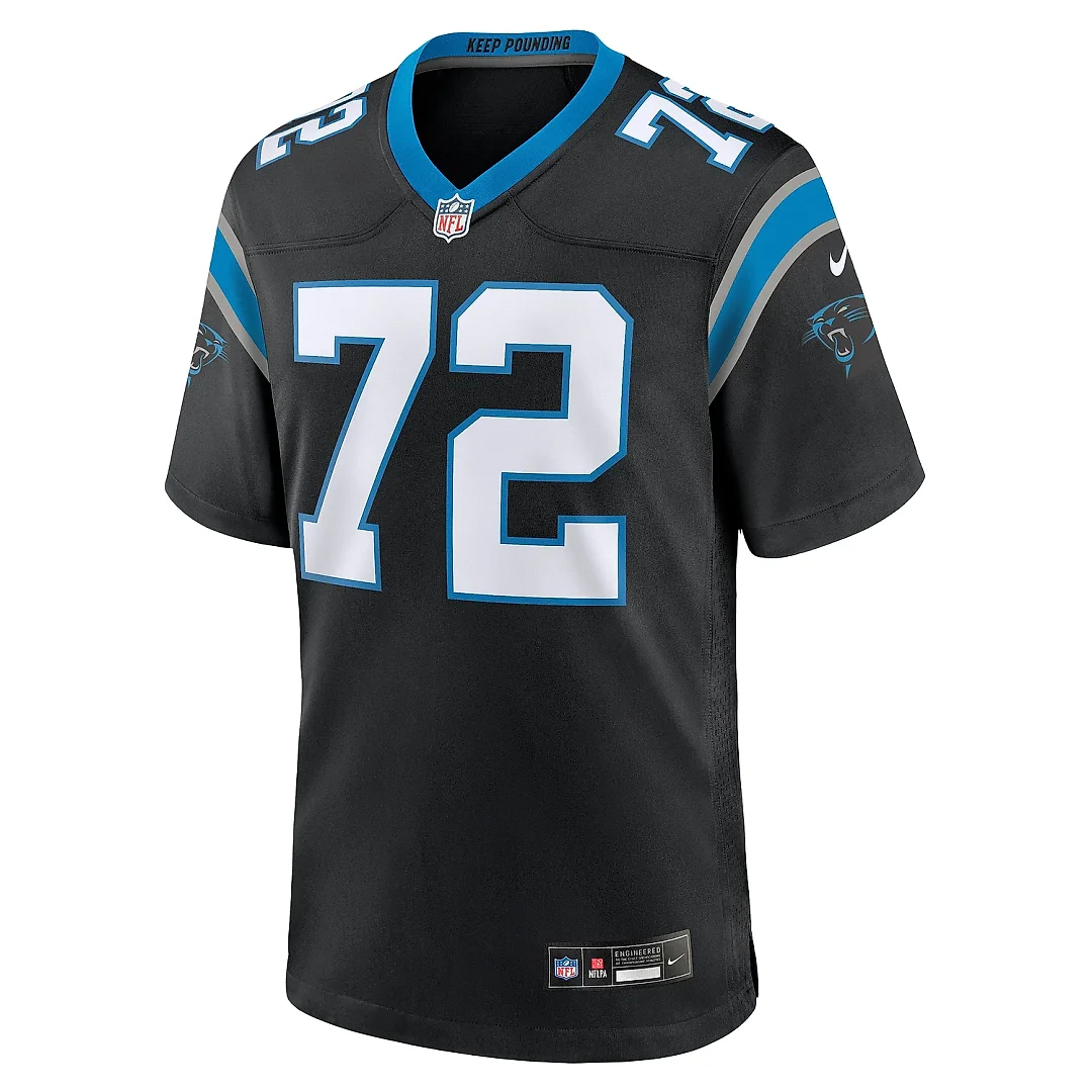 Zennovawear Men's Carolina Panthers Taylor Moton Black Team Game Jersey