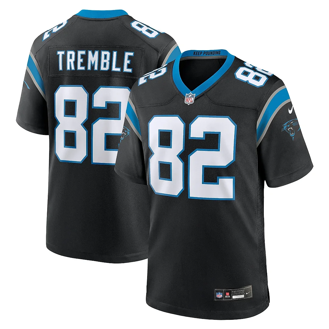 Zennovawear Men's Carolina Panthers Tommy Tremble Black Team Game Jersey