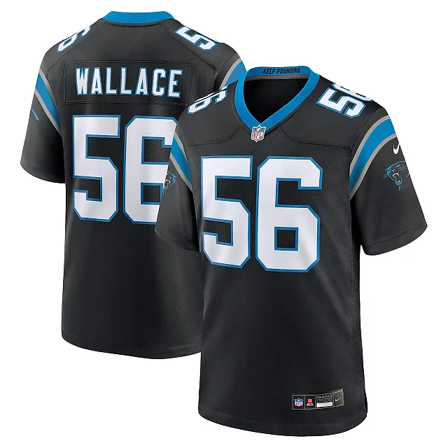 Zennovawear Men's Carolina Panthers Trevin Wallace Black Game Jersey