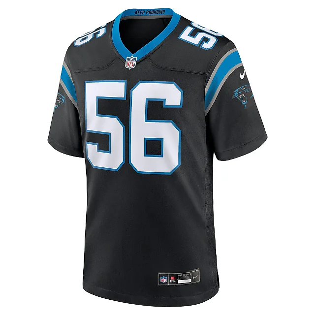 Zennovawear Men's Carolina Panthers Trevin Wallace Black Game Jersey