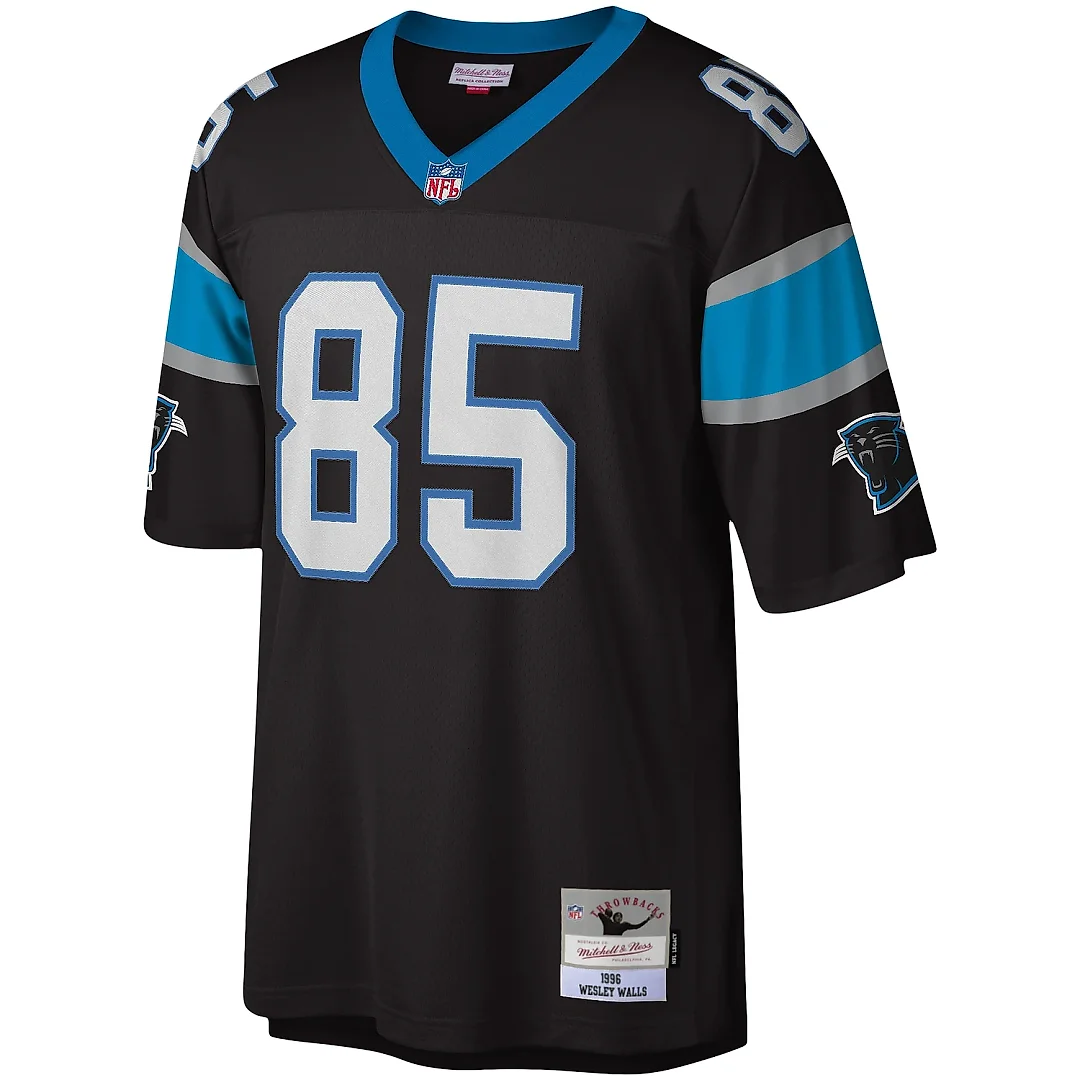 Zennovawear Men's Carolina Panthers Wesley Walls Mitchell & Ness Black Legacy Jersey